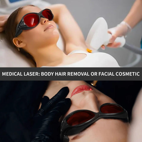 Bottom Line True Pro Level Laser Eye Protection With These Straight Fire Od6 Plus Safety Glasses Shielding 405 Nm To 532 Nm Rays worn during laser treatments.