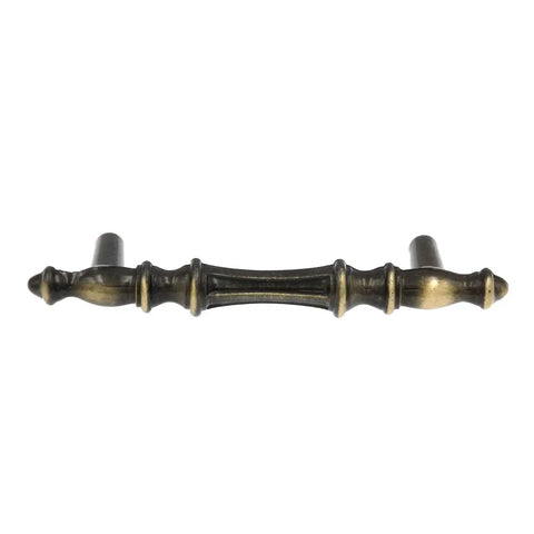 3 Inch Cabinet Pull Handle With Laid Back Antique English Finish Zinc Bar Pull For Kitchen Cabinets Drawer Update French Colony Vibe Vintage Hardware Upgrade To Spice Up Your Pad Durable Metal Construction, front view.