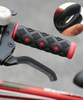 Three Pairs Black Bicycle Brake Lever Grips With Anti Slip Silicone Texture For All Weather Control on bike handlebar