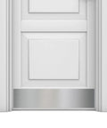 Door Kick Plate With Magnetic Mount, Anodized Aluminum In Satin Nickel Finish, 8x34 Inches, Exterior Door Protector