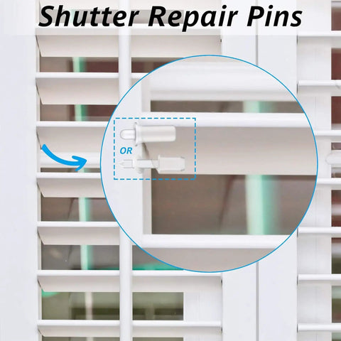 Bulletproof Plantation Shutter Repair Kit Featuring 85 Piece Hardware Collection with spring pins for securing louvers.