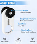 Heavy Duty Curtain Track Rollers With Whisper Quiet Gliding For Slick Moving Ceiling Or Wall Mounted Drapes Top Tier Aluminum Alloy Hardware Set In Clean White Finish close-up of PE wheel with integrated structure and steel plate detailing.