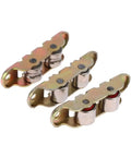 Top Shelf 8 Pack Double Wheel Sliding Door Pulleys Crafted From Tough Metal ensures smooth gliding with these heavy-duty rollers.