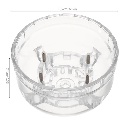 Heavy Duty Smoke Detector Removal Tool Attachment, transparent polypropylene cup for quick installations, measures 15.7cm by 7.1cm.