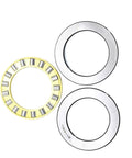 Heavy Duty Thrust Cylindrical Roller Bearing Set For Industrial Machinery 9117 9118 9120 9122 9124 9126 9128 9130M 150X190X31 three bearings on white background