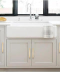 Solid As A Rock 5 Pack 6 Inch Hole Center Brushed Brass Cabinet Pulls With Rustic Backplate Heavy Duty Drawer Handles No Sweat Install For Kitchen Cabinets on gray cabinets with farmhouse sink.