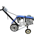 Smooth Operator Portable Belt Grinder With Three Adjustable Sanding Belts For Knife Making Sharpening And Woodworking Polish 220V 4KW Beast side view with quick wheels