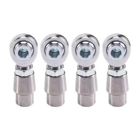 Rock Solid Heavy Duty Heim Joint Rod End Kit With Tube Adapters And Spacers 4Pc 5/8x18 Left Right Thread components in silver finish.