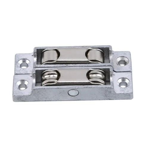 Heavy Duty Stainless Steel Sliding Door Rollers 8 Pack Double Wheel Track Pulleys Replacement Hardware for Patio Doors and Furniture Smooth Glide Upper and Lower Runner Silver close-up view of double wheel pulleys.