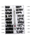 Miniature Screw Set With Transparent Storage Case For Easy Access For DIY Repairs And Assembly, Assorted carbon steel screws shown in case