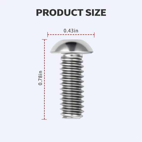 Product size for Heavy Duty Torx Titanium Alloy Bolts For Harley Derby Cover 5 Or 6 Hole Pattern upgrades, showing dimensions.
