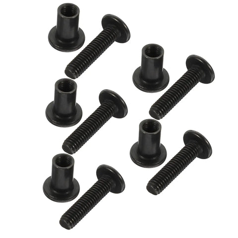 Heavy Duty 10 Pack Countersunk Binding Screws And Barrel Nuts For Furniture Hardware And Photo Album Crafting With Dang Solid Metal Construction And Sweat Free Assembly For Everyday Diy Tasks, black screws and barrel nuts.