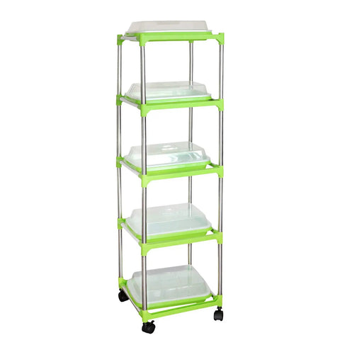 Five Layer Seed Starter Kit With Clear Lid No Tool Needed Stainless Steel Shelf And Soil Free Germination Trays