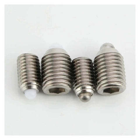 Tough Stainless Steel Hexagonal Spring Plunger Featuring Threaded M3 To M16 Set Screw For Rock Solid Mechanical Fastening, assortment view.
