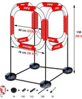 Drone Obstacle Course Kit For Micro Drones with two FPV racing gates, 138 cm tall, adjustable configuration, includes setup parts.