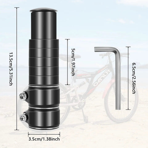 Beefy Adjustable Bicycle Handlebar Riser Extender That Lifts Bar Height Up To 5.3 Inches With Durable Aluminum Alloy