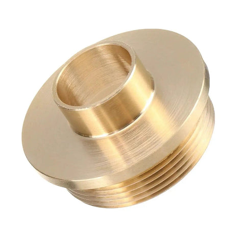 Premium Pure Copper Router Bushing Guide Set Dead Nuts Precise For Fine Woodworking component with smooth finish and threaded outer edge.
