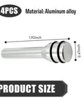 4 Piece Car Door Latch Catch Kit With Solid Alloy Interior Door Lock Knob Pull Pins, dimension 1.93 by 0.47 inches, silver finish.