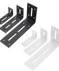 Heavy Duty Right Angle Shelf Bracket Set Thickened Steel Corner Braces in black and white for Floating Shelves 90 Degree Wall Mount