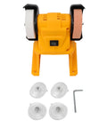 Heavy Duty Cordless Mini Bench Grinder With Reinforced Guard And Slim Abs Frame for metal sharpening with accessories.
