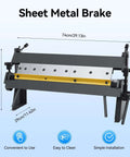 Heavy Duty 24 Inch Box and Pan Metal Brake for Sheet Metal Bending, 0 to 135 Degrees, Desktop Hand Brake with 20 Gauge Capacity