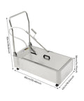 Heavy Duty 55L Commercial Fryer Filter System With Oil Filler Cart Truck Separator, stainless steel design with dimensions 85cm x 42cm x 36cm.
