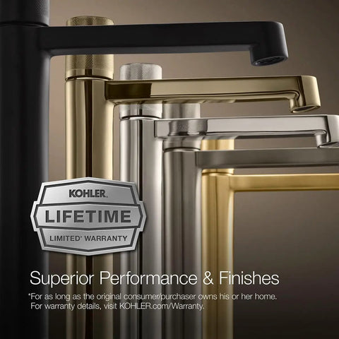 Variety of bath spouts showing finishes including Tone Wall-Mount Bath Spout With Diverter In Vibrant Brushed Nickel Finish