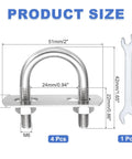 Tough As Nails Four Pack M6 U Bolts For Pipes Trucks And Cars 0 94 Inch Inner Width 1 65 Inch Length detailed dimensions.
