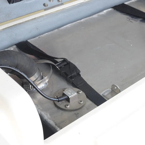 Rock Solid 300 mm Fuel Level Sender Sensor With 0-190 Ohm Signal 316 Stainless Steel installation in a marine fuel tank.