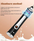 Rechargeable Milk Frother Handheld For Coffee With 3 Speeds 2 Heads And Stand Barista Grade Electric Milk Foam Wand detail view