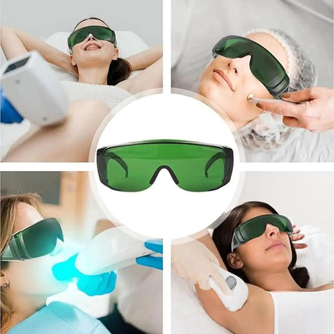 Top Shelf Anti Fog Safety Glasses With Kickass Green Lenses And Prescription Friendly Design for dental and cosmetic treatments.