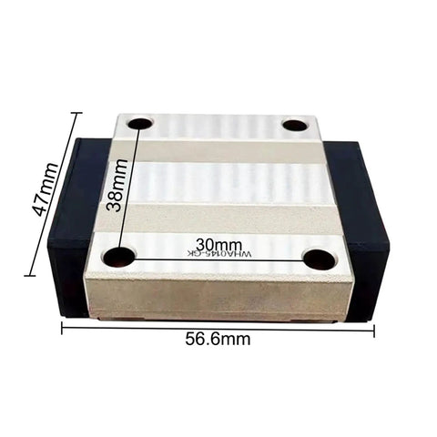 Smooth Glide Linear Guide Block HSR15 HSR15B Set with dimensions showing precision bearings for CNC machines and 3D printers.