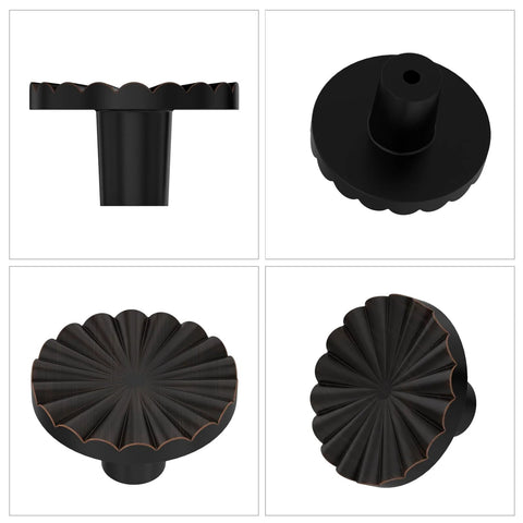 Oil Rubbed Bronze Cabinet Knob Set 10 Pack For Kitchen Cabinets Drawers And Dresser 1.45 Inch Diameter 0.8 Inch Height Rust Proof Metal Hardware