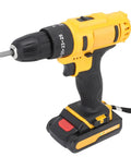 Rugged 21V Cordless Drill And 3 In 1 Impact Driver Kit Featuring Straight Shooting Accuracy Up To 1280 Rpm with battery and bit.