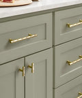 High Quality Hammered Brushed Gold Cabinet Knobs 20 Pack Solid Zinc Alloy Drawer Handles on green cabinetry.