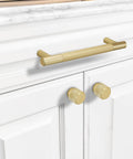 30 Pack 5 Inch Brushed Gold Knurled Cabinet Handles And Drawer Pulls Heavy Duty on white cabinet doors