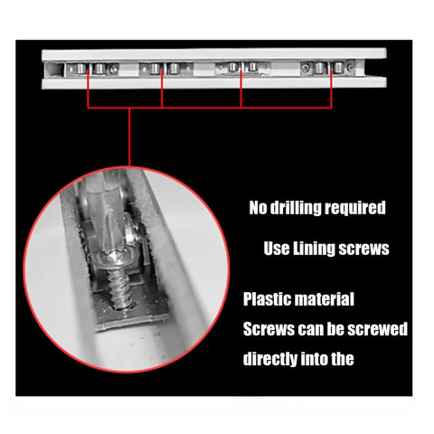 Image showing 88 Double Concave Pulleys and 77 Double Flat Rollers for Sliding Door and Window Tracks installation without drilling.