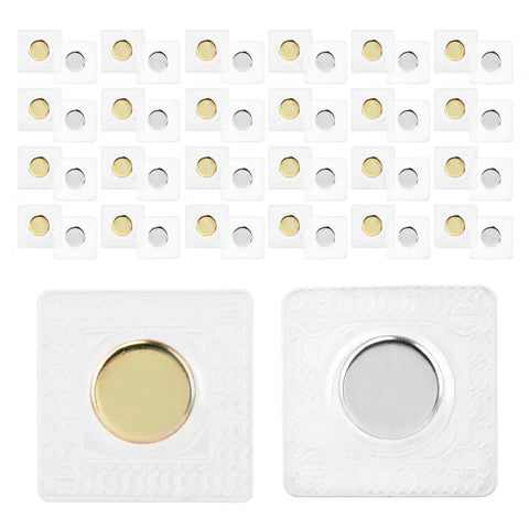Hidden Magnetic Sewing Snaps 1.18-Inch Hella Strong and Low Profile for DIY Clothing Fixes with a Value Set of 24 Pairs showing gold and silver snap pairs.