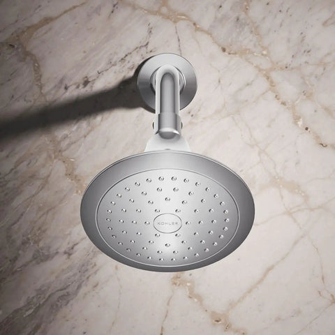 Forte 2.5 GPM Single Function Wall Mount Showerhead With Katalyst Spray 66 Nozzles Five And A Half Inch Sprayface in Brushed Bronze