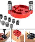 Self Centering Doweling Jig For Accurate Straight Holes With Adjustable Dowel Drill Guide 2 To 10 Mm Handheld Woodworking Locator And Drill Guide Made Of Aluminum Alloy For Precise Clean Panel Holes