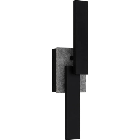 Hella Tough Outdoor Wall Lantern Featuring Integrated LED Lighting In Earth Black Coating With Ceramic Slate Backplate And Coastal Armor Aluminum Build For Heavy Duty All Weather Shield And Sleek Modern Vibe side view showing modern design and materials