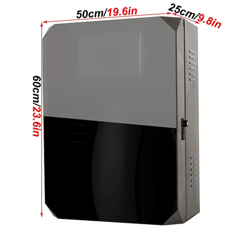 Outdoor EV Charger Rig With Secured Key Lock, 60cm tall, cold rolled steel, weather-resistant box for cable storage.
