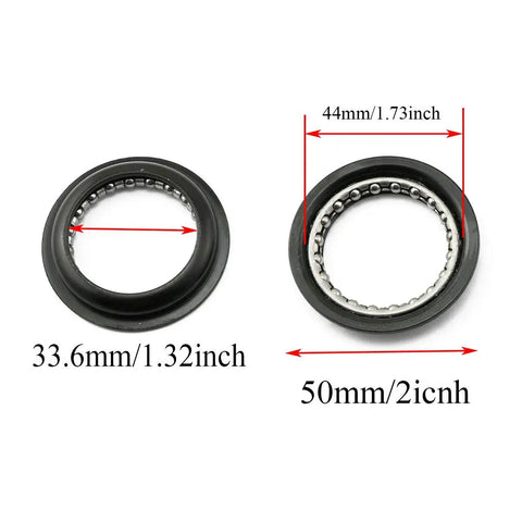 Heavy Duty Bicycle Headset Bearing Kit includes 44mm and 33.6mm rings, designed for 44Mm Frame Head Tubes and 28.6Mm Fork Steerers.