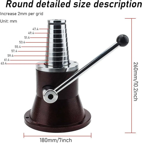 Precision Bangle Stretcher And Ring Sizer Mandrel for Expanding Tight Bands with Clear Measurement Scale, 180mm base.