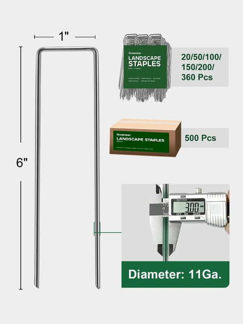 Heavy Duty 6 Inch U Shaped Landscape Staples Pack Of 50 For Weed Barrier Fabric And Landscape Fabric And Lawn Edging Galvanized Steel Ground Pins For Strong Hold In Garden And Yard