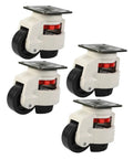 Beefed Up Leveling Casters Set, 4 Pack Universal Workbench Transport Wheels With 1100lb Load Capacity, Adjustable Feet For Industrial Equipment, Carts And Machinery, Aluminum Body, Non Slip Pads, Nylon Wheels set of four caster wheels
