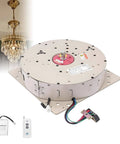 Top Shelf Heavy Duty Ceiling Hoist With Remote Control And Wall Switch Lamp Lifter showing electric hoist system for chandeliers.