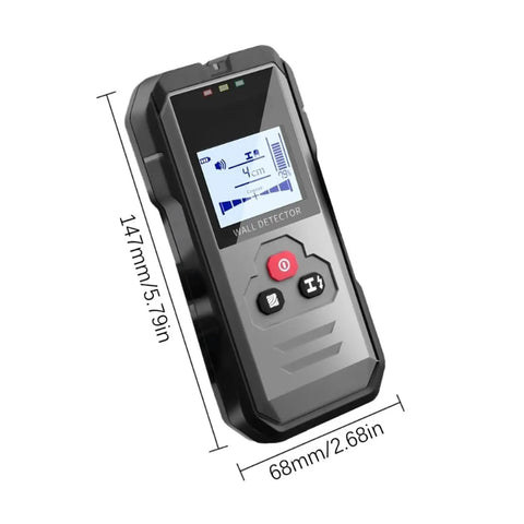 Heavy Duty Wall Scanner With Instant Depth Reading detects nails and wires with an LCD display, compact size for easy handling.