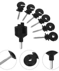 Screw-In Wire Insulators For Wood Posts Sun Resistant 51 Pack With Socket Tool, black screw-in fence insulators with socket tool