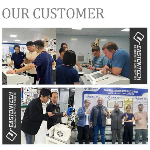 Heavy Duty Automatic Wire Stripping Machine For Copper Cable Peeling High Speed Motorized Stripper demonstration with customers in workshop.